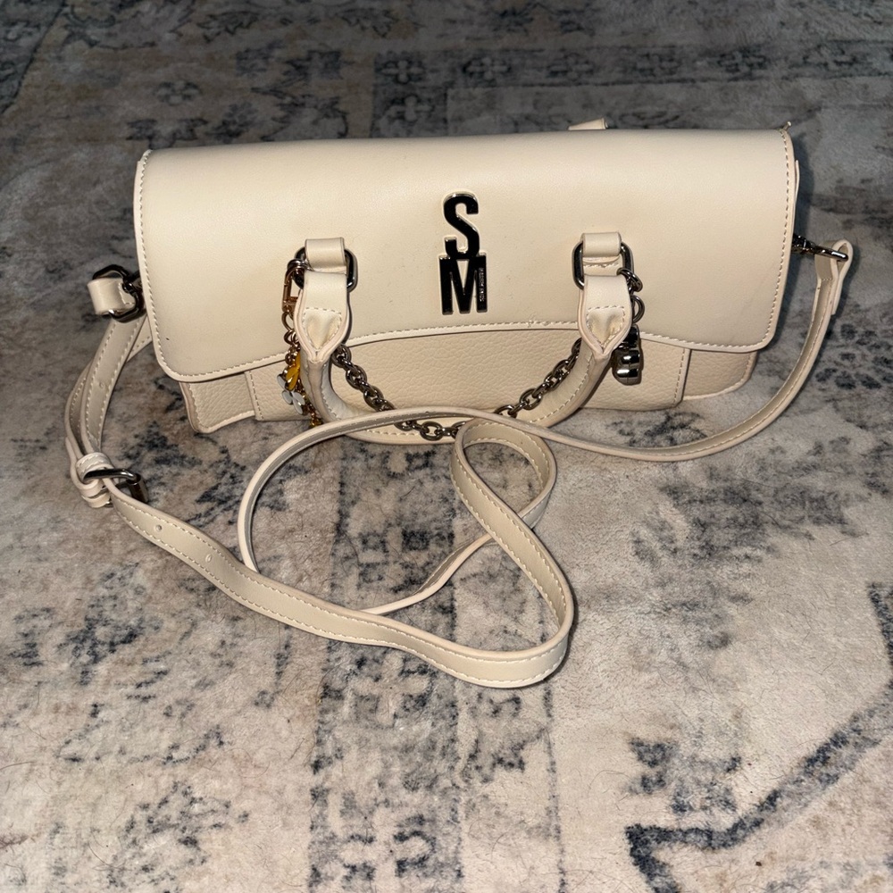 Cream Leather Crossbody Bag